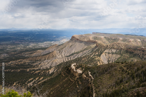 Canvas Print Scenic lookout over Montezuma Valley and Cortez at Mesa Verde National Park, Col