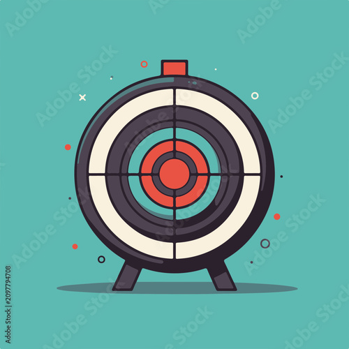 Minimalist Archery Target flat design icon vector