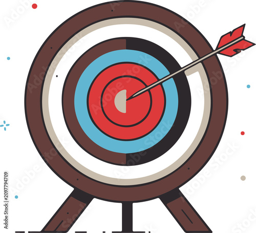 Minimalist Archery Target flat design icon vector