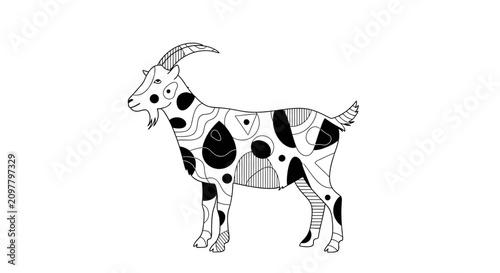 Abstract Geometric Goat Illustration