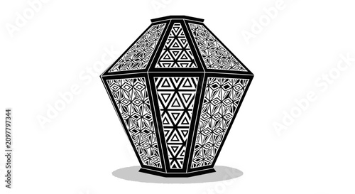 Abstract Geometric Hexagonal Lantern Design