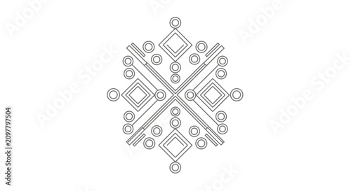 Abstract Geometric Snowflake Line Art Icon