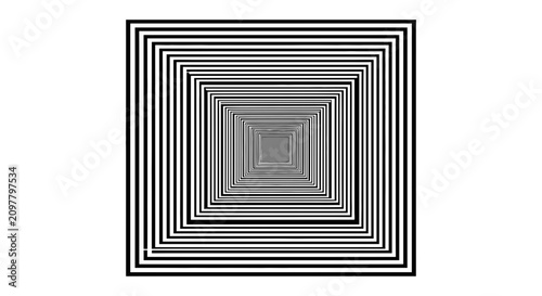 Abstract Geometric Square Tunnel Optical Illusion