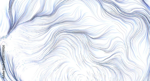 Foto Clean abstract background with subtle blue flowing lines and dots, conveying movement and elegance