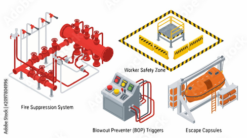 Konstfotografi Industrial Fire Suppression System Equipment.