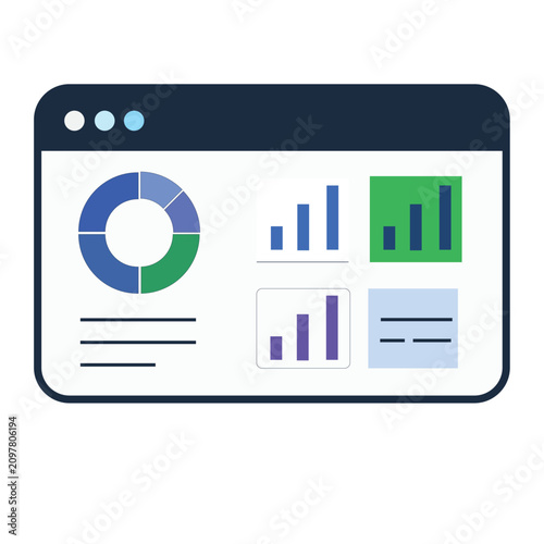 Data Analytics Dashboard Technology Icon Vector