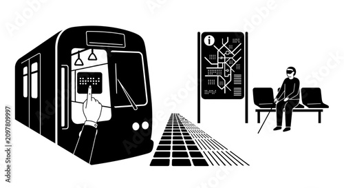 Fotografía Accessibility Features for Visually Impaired at Public Transit Station