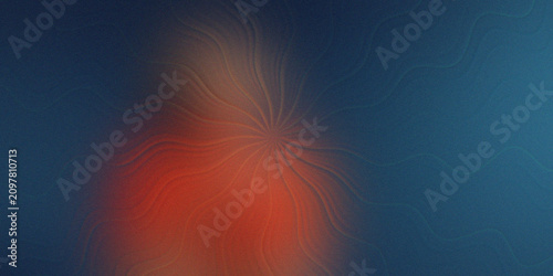 Φωτογραφία Abstract radial pattern of orange and blue with wavy lines and soft focus