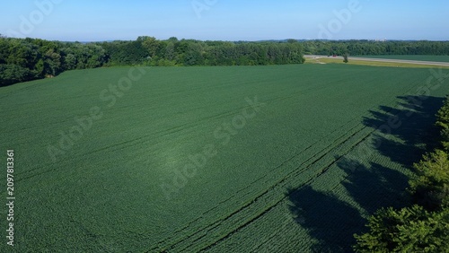 Fotografie Peaceful Kentucky Farmland and Rolling Hills Along Highway