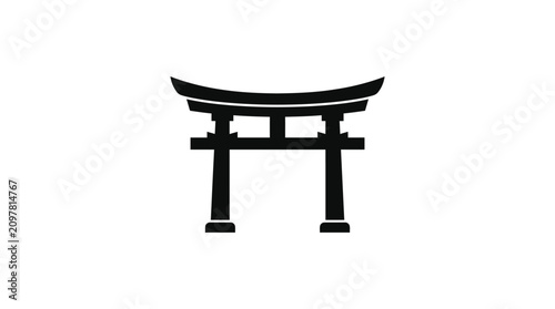Traditional Japanese Torii Gate Icon.