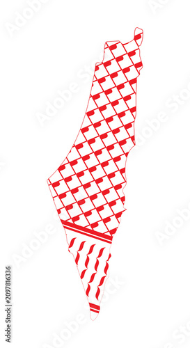 Palestine Map Filled with Keffiyeh Pattern Vector
Minimal Palestine Map Illustration with Keffiyeh Design
Palestine Outline with Traditional Keffiyeh Textile Pattern
Stylized Palestine Map in Traditio