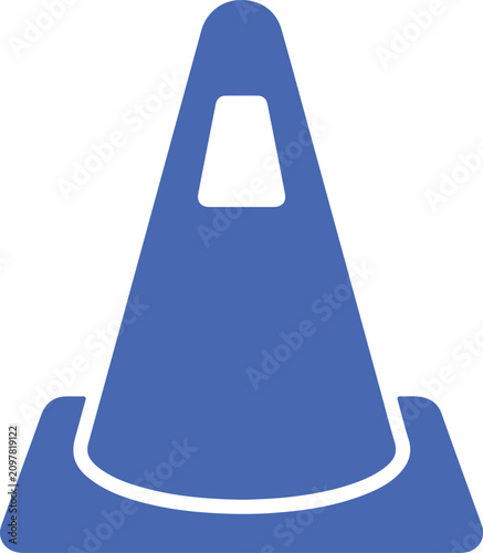 Minimal vector icon traffic cone safety construction barrier.