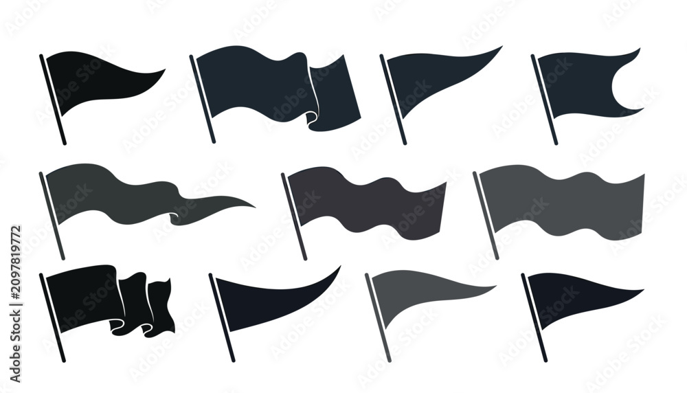 Konstfotografi Flag transparent vector set