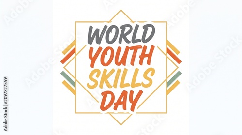 World youth skills day colorful geometric logo