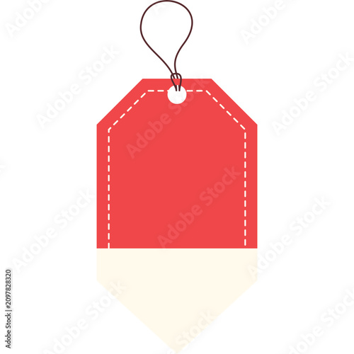 Blank red retail sale tag