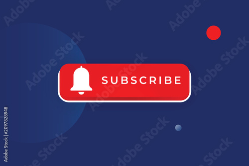 Press Red Subscription Bell Icon To Add Followers Vector
