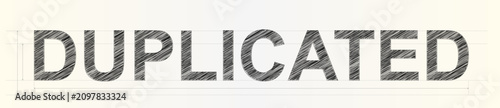 Fotografie An intriguing creative design showcasing the word DUPLICATED with a hand drawn s