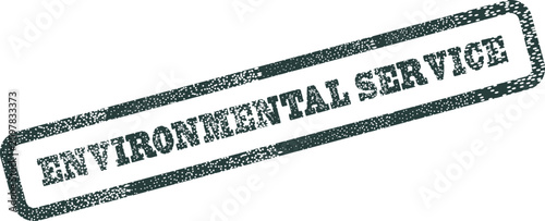 Cuadro en lienzo An official dark green environmental service rubber stamp for demonstrating comm