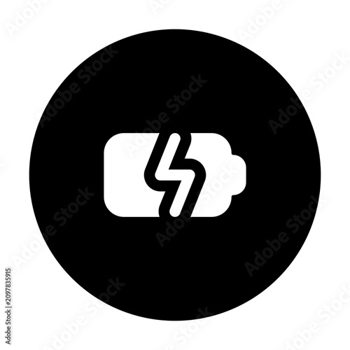 Recharge glyph circular icon