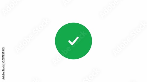 Suitable for business presentations, websites, and applications. Indicates success, approval, completion, correct status with a vivid green checkmark icon.