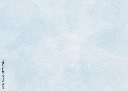 Foto Light blue watercolor background with translucent organic shapes and soft paper texture