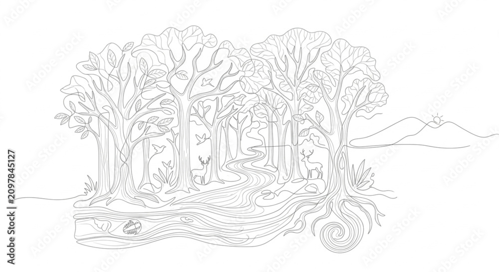 Fototapeta premium The Continuous Forest Path