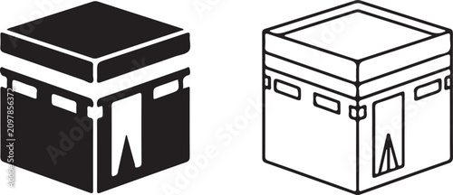Photos vector illustration of a box with a lid