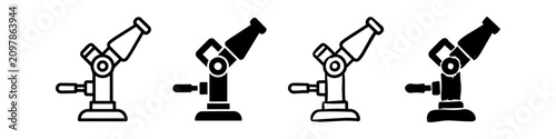 Tableau sur toile Four fire monitor icon styles: outline, solid, and hand-drawn versions