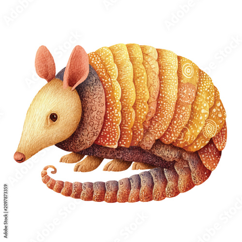 Fotografie Armadillo mammal animal side view 1.