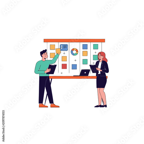 Business Team Planning Workflow on Project Board