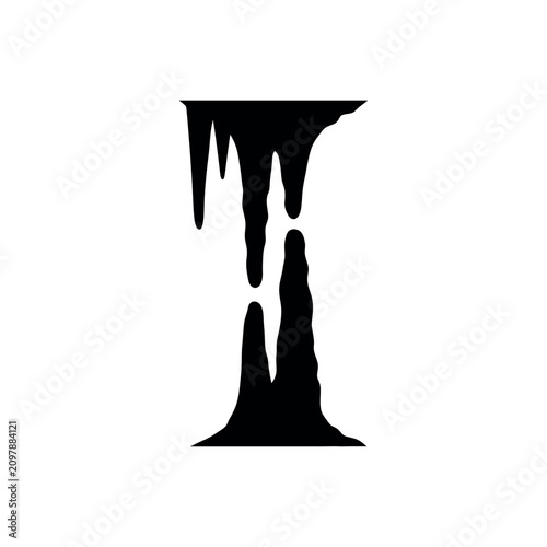 Tableau sur toile Black Liquid Dripping Letterform Design.
