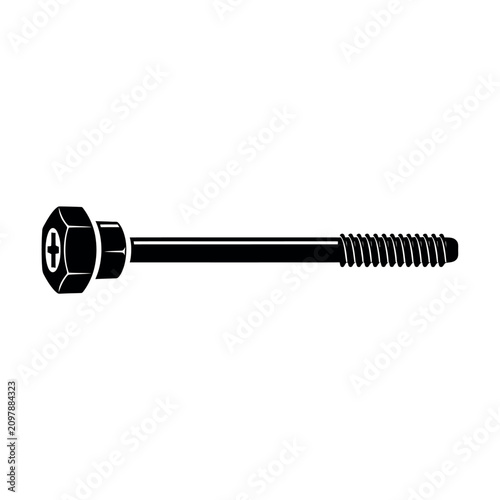 Photography Closeup of a single metal bolt.