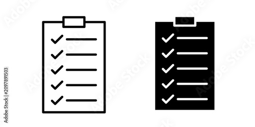 Canvastavla Check List Icon represents task management, completed work, and organized planning with an editable outline vector illustration