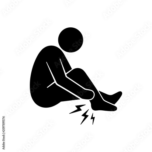 Obraz na płótnie Seated Ankle Pain Icon