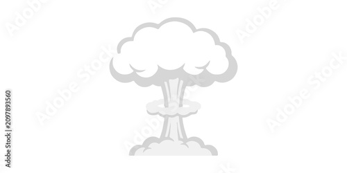 Tableau sur toile Mushroom Cloud Explosion Icon Representing Nuclear Detonation Minimalist Style