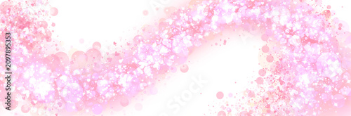 Pink bokeh and sparkles, white hearts.