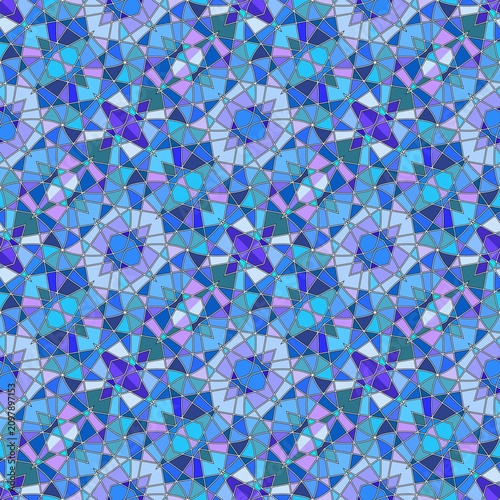 Fotografie kaleidoscope-inspired repeat pattern, geometric textile pattern, sparkling stain