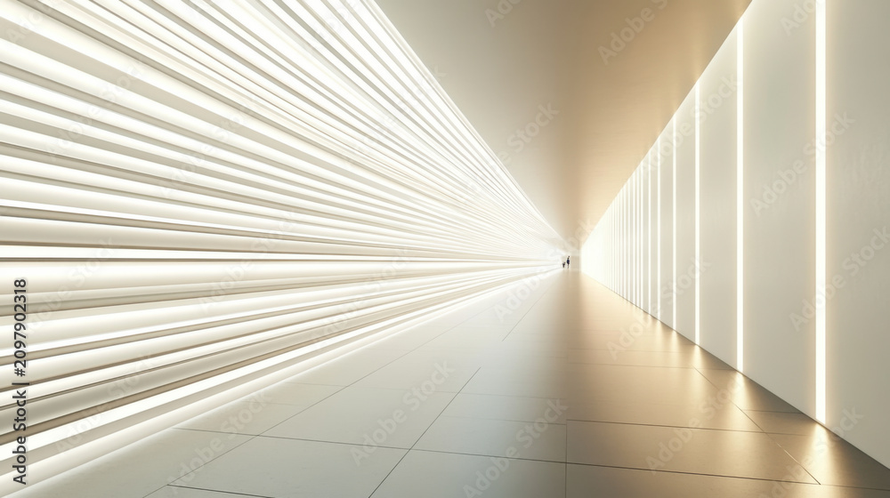 Obraz premium abstract minimalist white composition horizontal lines modernism soft lighting symmetrical