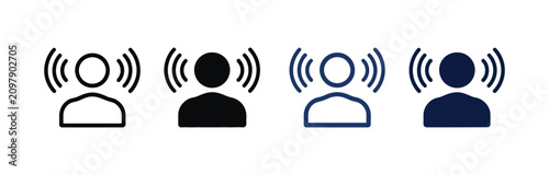 Fotografía Digital user broadcast icons featuring wireless communication and social network