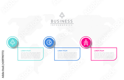 Vector infographic template showing steps or processes for business presentations and design creation.
