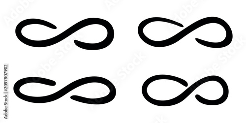 Photos Set of hand drawn infinity sign Eternal limitless unlimited infinite forever sym