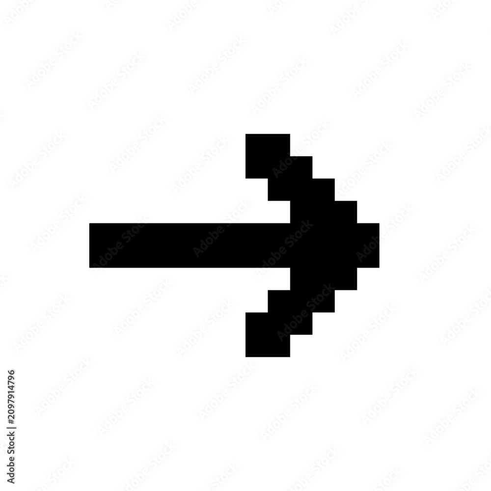 Fototapeta premium Pixel Arrow Editable SVG Vector Icons Set, 8-Bit Retro Direction Navigation Pixel Art Icon for Web, Mobile App & Game UI Design