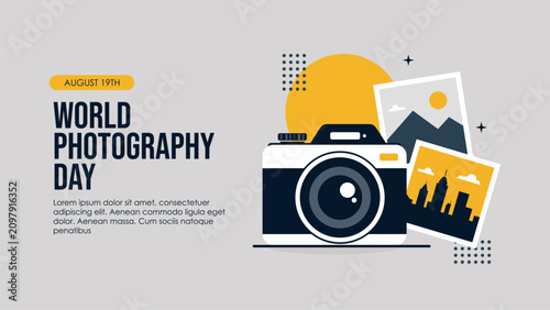 vector world photography day poster template