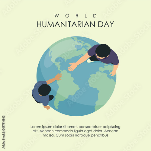 vector world humanitarian day posster template