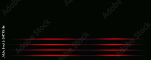 Dark Background with Red Horizontal Light Trails Vector Graphic