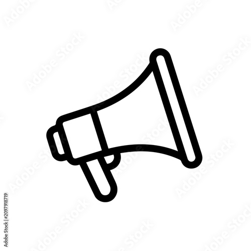 Black vector icon of megaphone on white background