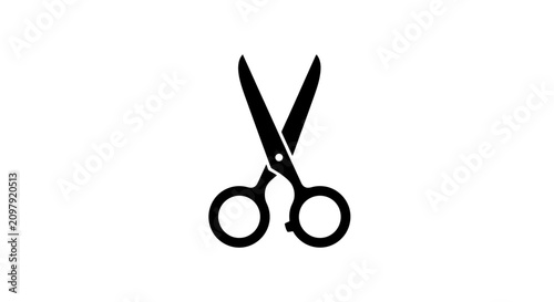 Black scissors icon isolated on white background