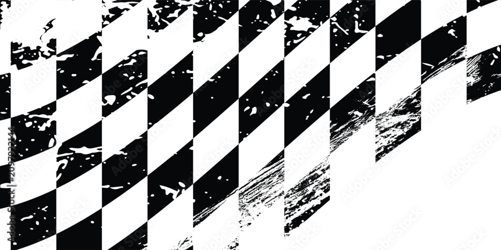 Obraz premium Checkered flag wave on white background design for sport race championship vector illustration.