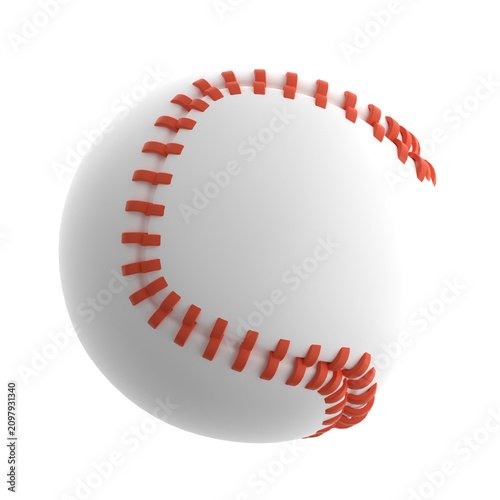 Obraz na płótnie Realistic 3D baseball ball isolated object render