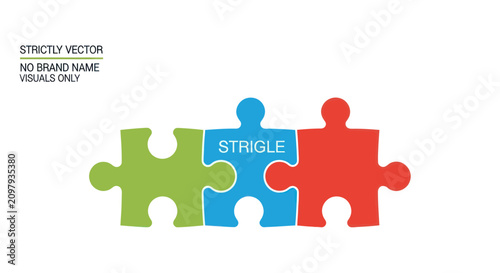 Interlocking colorful jigsaw puzzle pieces concept